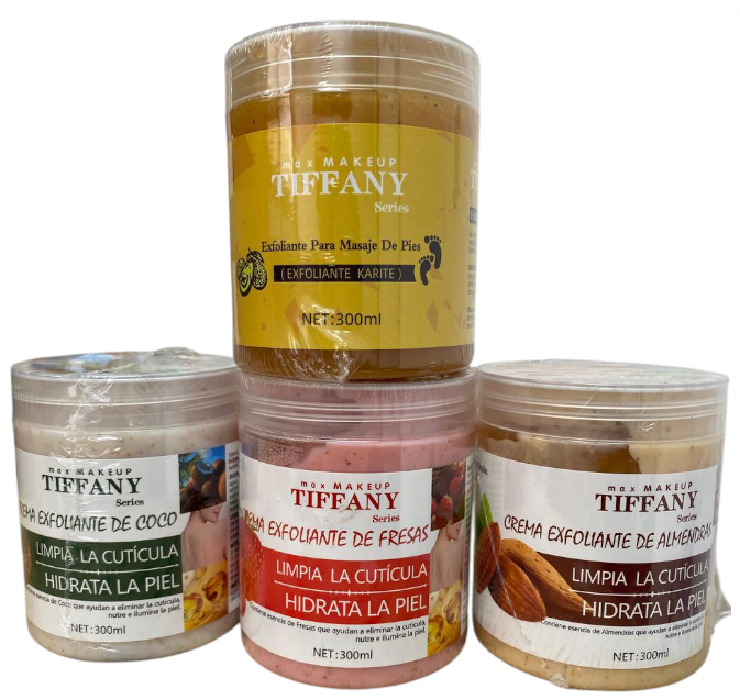 bioa0014 exfoliante tiffany 300gr (almendra/coco/karite/fresa)