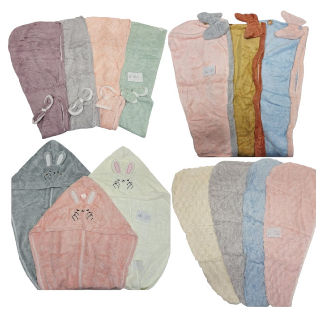 cbll0300 toalla aquis para el cabello (conejito, lazo, relieve, relieve lazo)